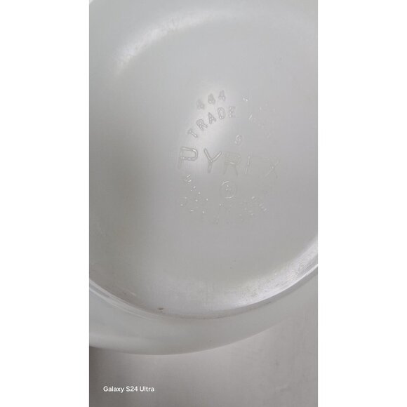 Vtg Pyrex Cinderella Milk Glass Mixing Bowl #444 4 QT Town & Country Pattern - Picture 12 of 12